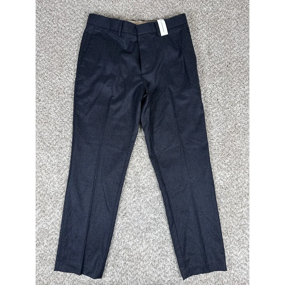 Banana Republic Dress Pants Mens 31x30 Gray Vitale Barberis Virgin Wool Flannel